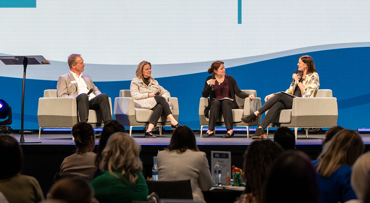 A group of leaders present onstage at the Immanuel Leadership Summit.