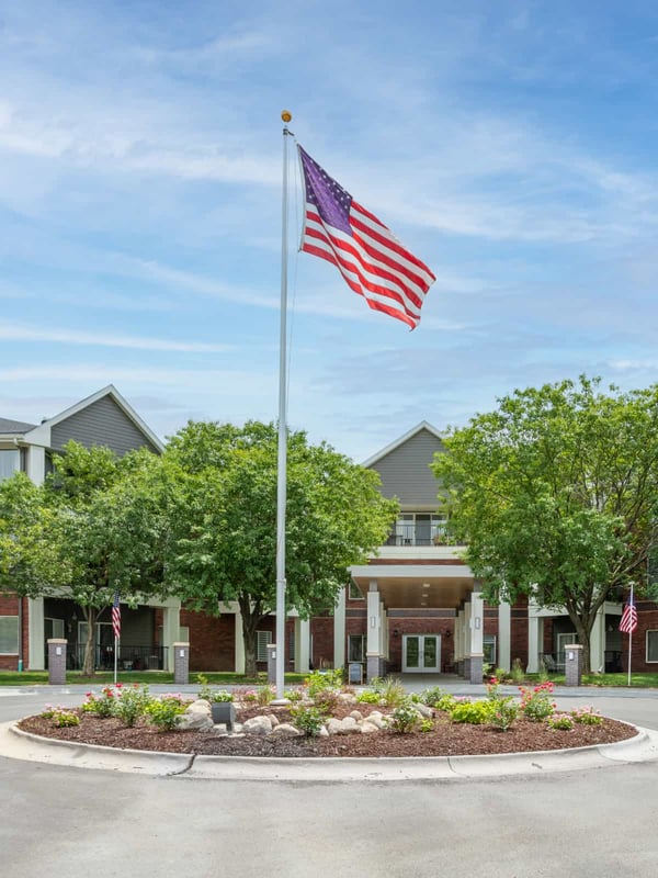 View of the front entrance of Arboretum Village