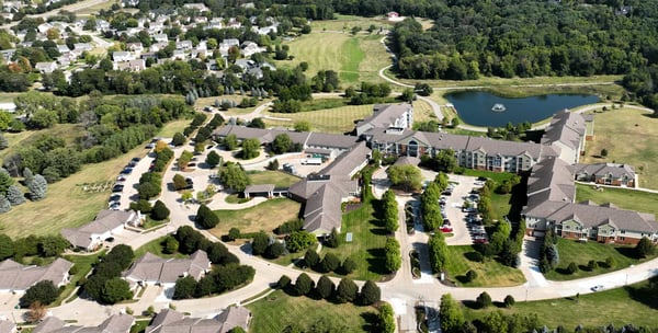 View of the fountain in Deerfield Lake
